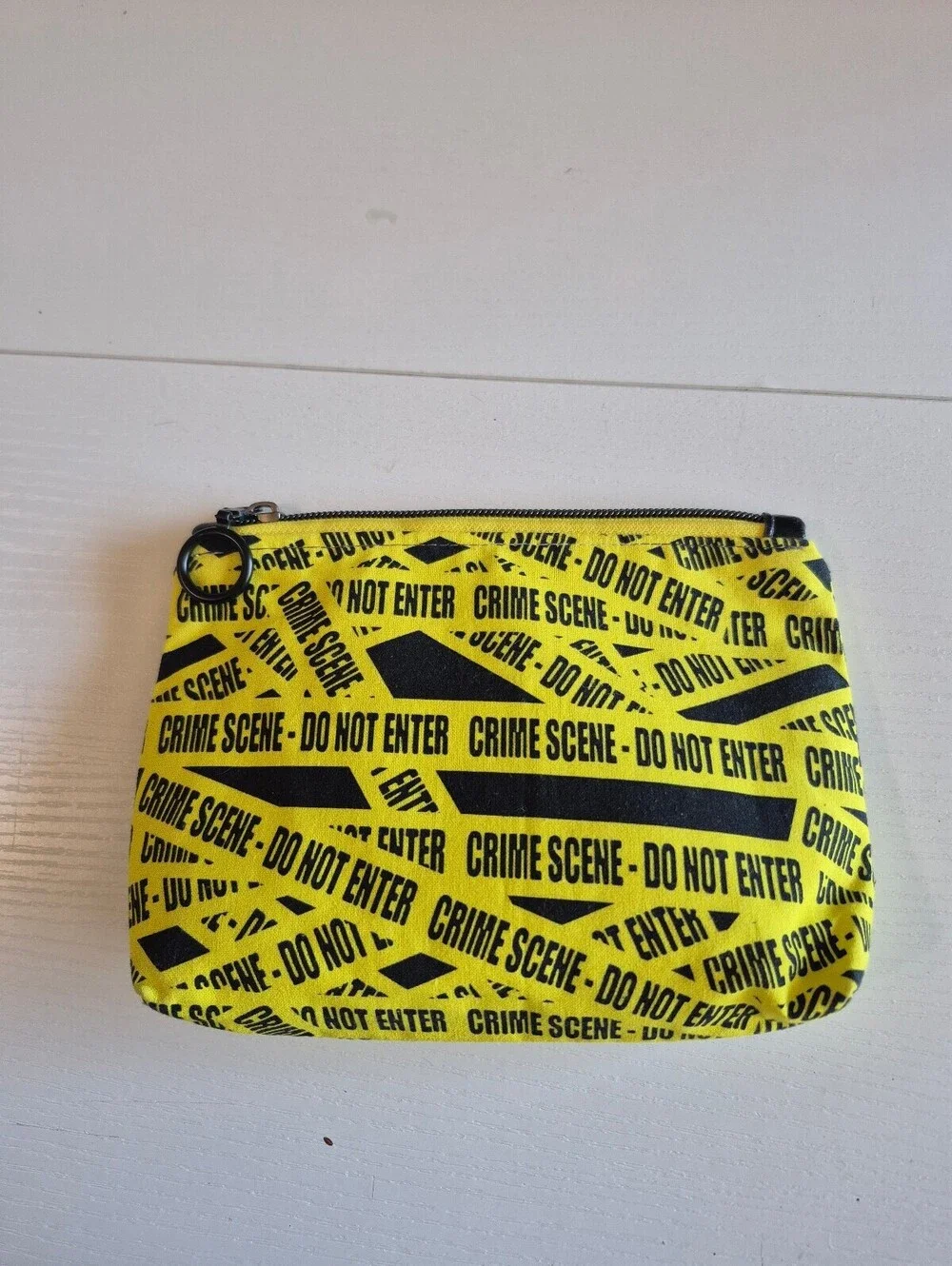 Caution tape black and yellow Versatile Cosmetic Pouch